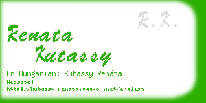 renata kutassy business card