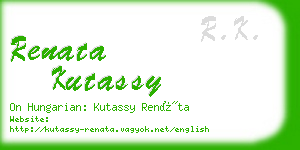 renata kutassy business card
